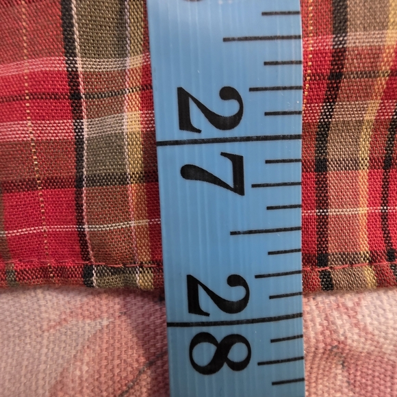 Vintage 70s Land & Sea Plaid Blouse Metallic Thread Made in USA - Picture 10 of 10